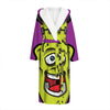 Cartoon Frankenstein Print Hooded Bathrobe