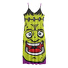 Cartoon Frankenstein Print Jersey Midi Cami Dress