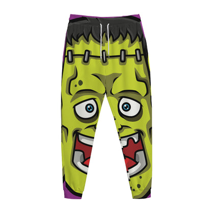 Cartoon Frankenstein Print Jogger Pants