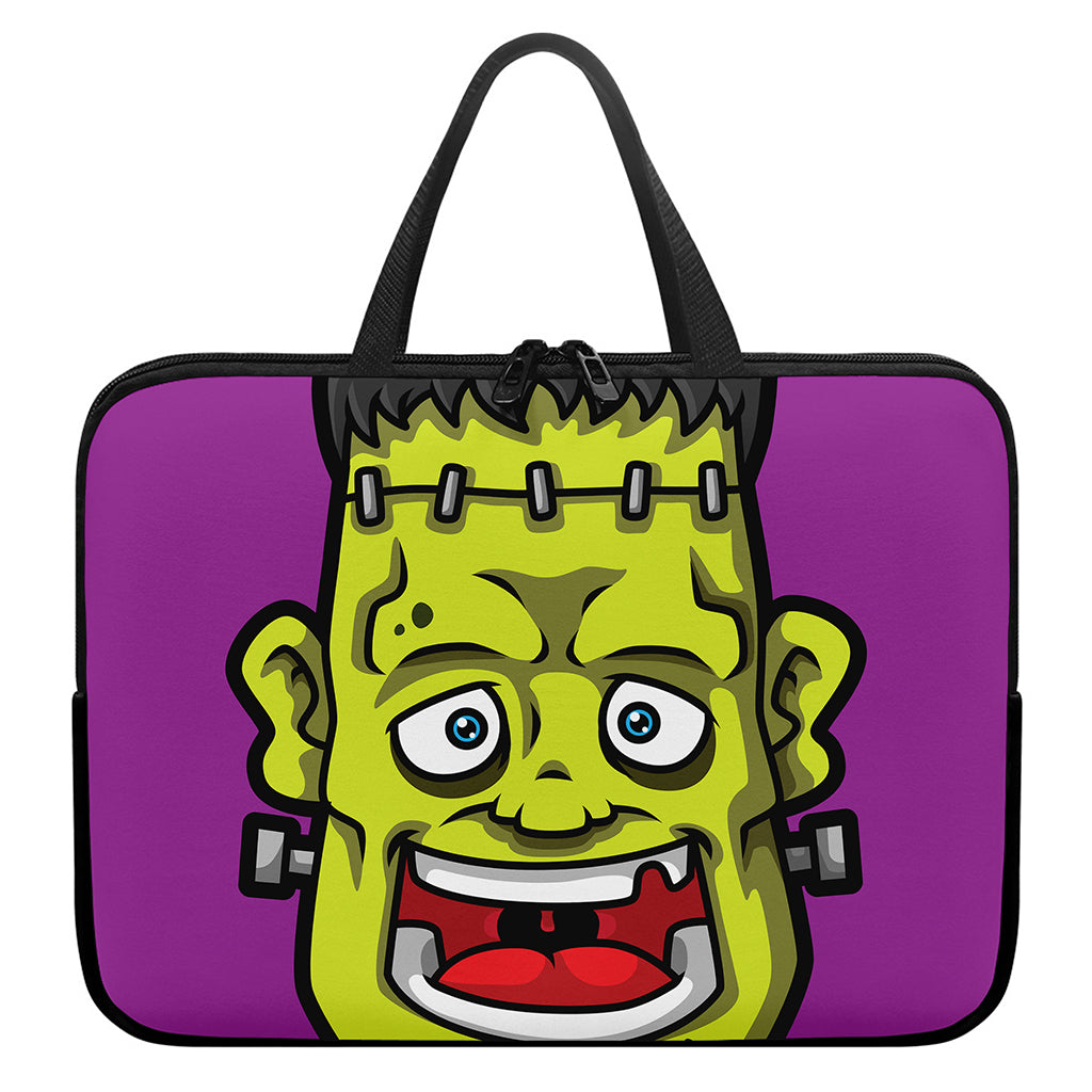 Cartoon Frankenstein Print Laptop Sleeve With Handle