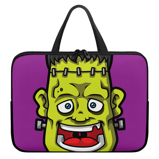 Cartoon Frankenstein Print Laptop Sleeve With Handle