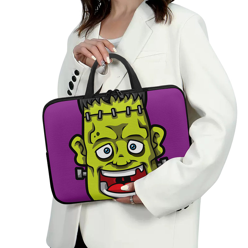 Cartoon Frankenstein Print Laptop Sleeve With Handle