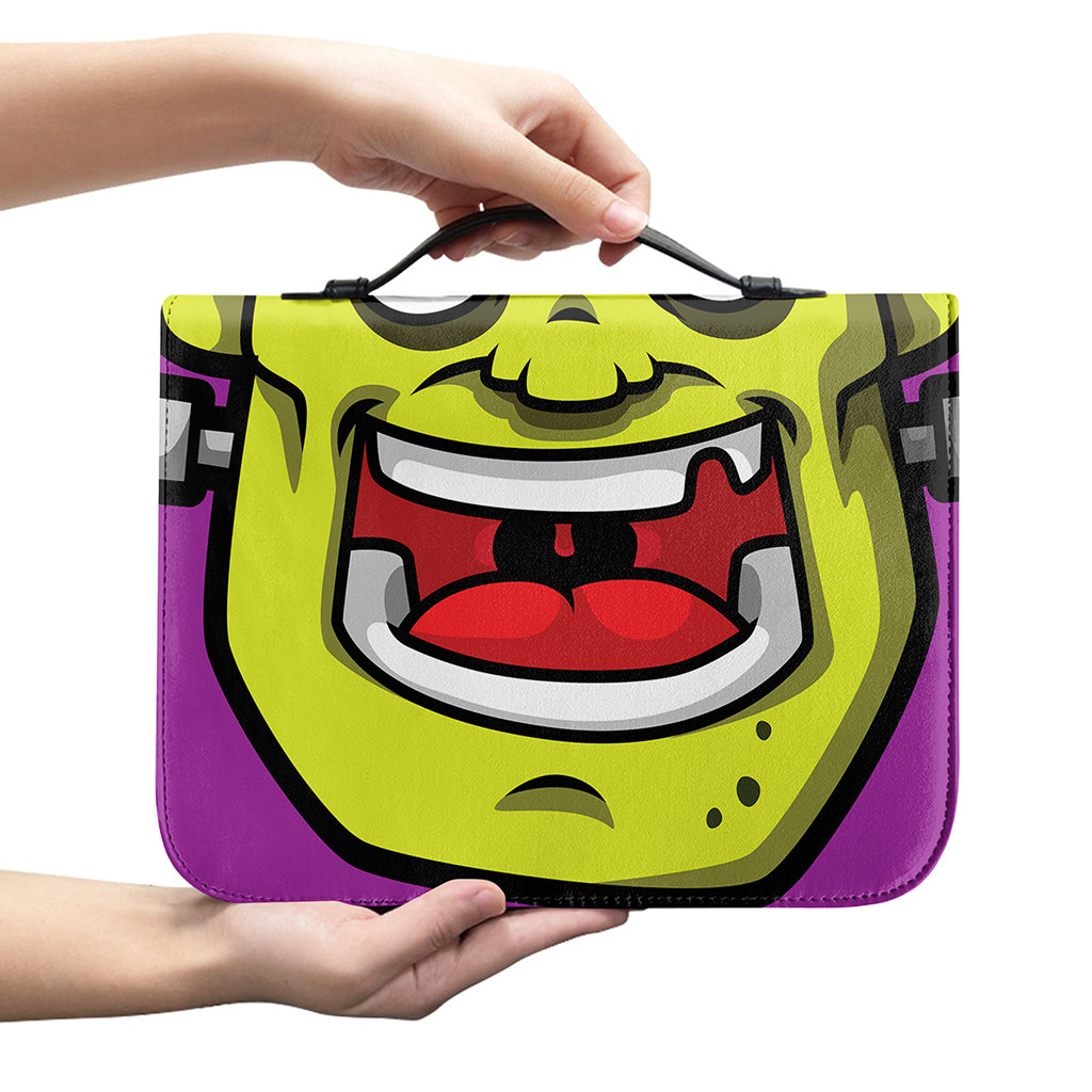 Cartoon Frankenstein Print Leather Bible Cover