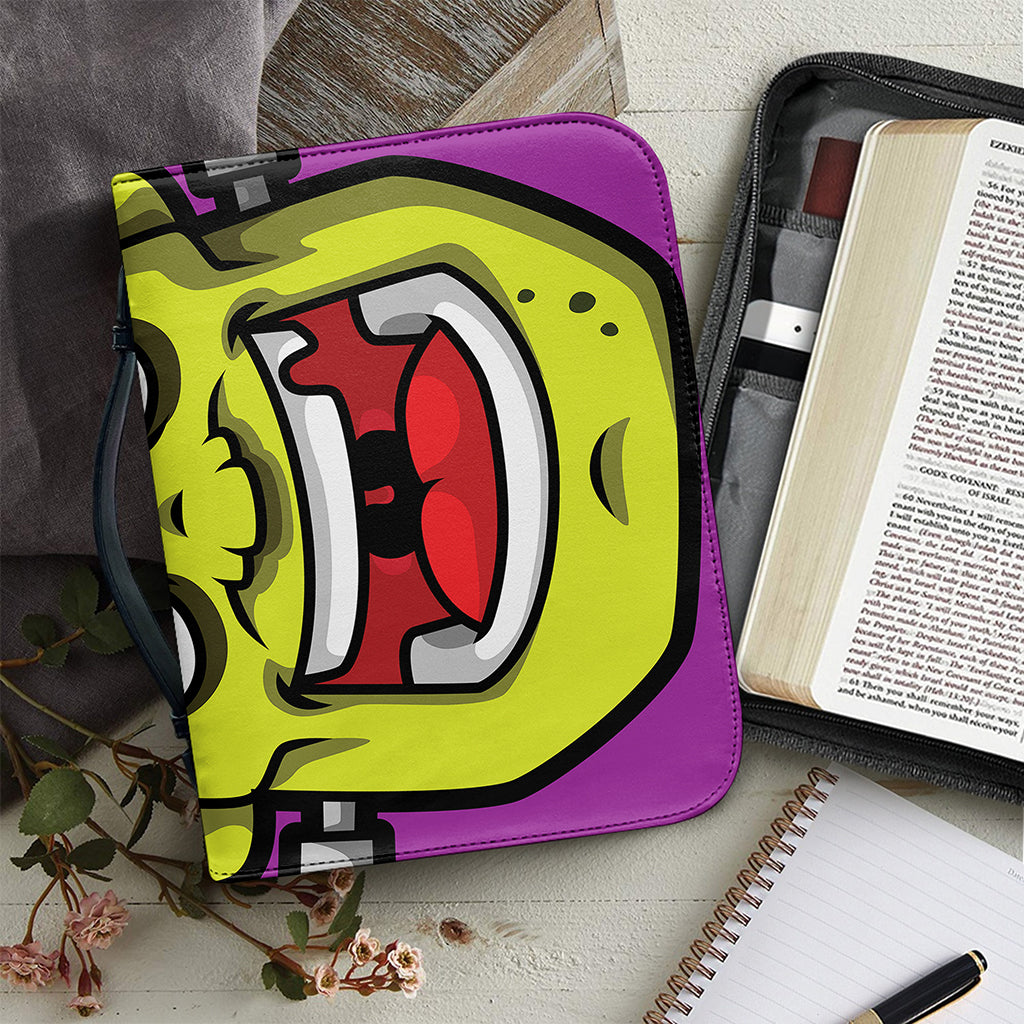 Cartoon Frankenstein Print Leather Bible Cover