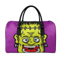 Cartoon Frankenstein Print Leather Duffel Bag