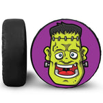Cartoon Frankenstein Print Leather Spare Tire Cover