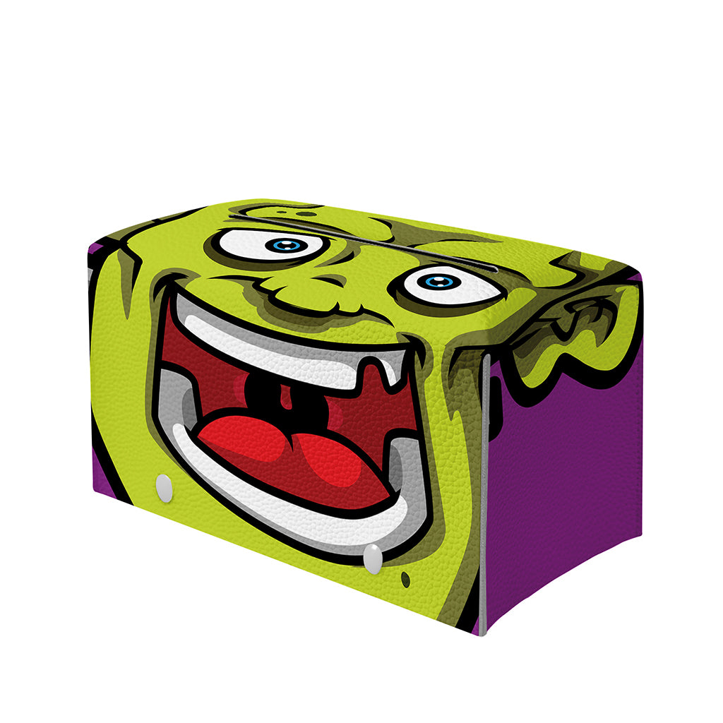 Cartoon Frankenstein Print Leather Tissue Box Cover