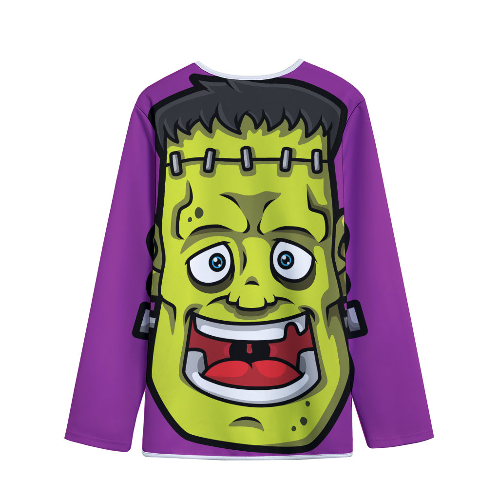 Cartoon Frankenstein Print Long Sleeve Short Coat