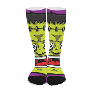 Cartoon Frankenstein Print Long Socks