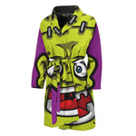 Cartoon Frankenstein Print Men's Bathrobe