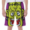 Cartoon Frankenstein Print Men's Beach Shorts