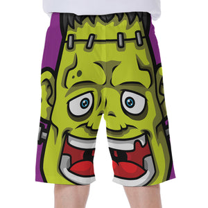 Cartoon Frankenstein Print Men's Beach Shorts