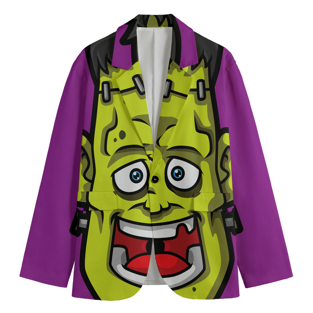 Cartoon Frankenstein Print Men's Blazer