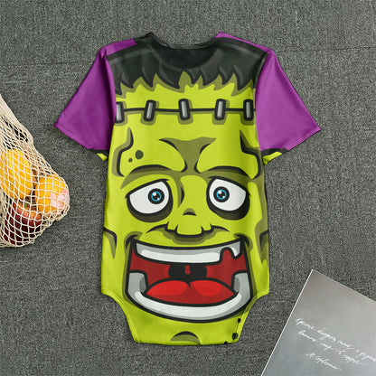 Cartoon Frankenstein Print Men's Bodysuit