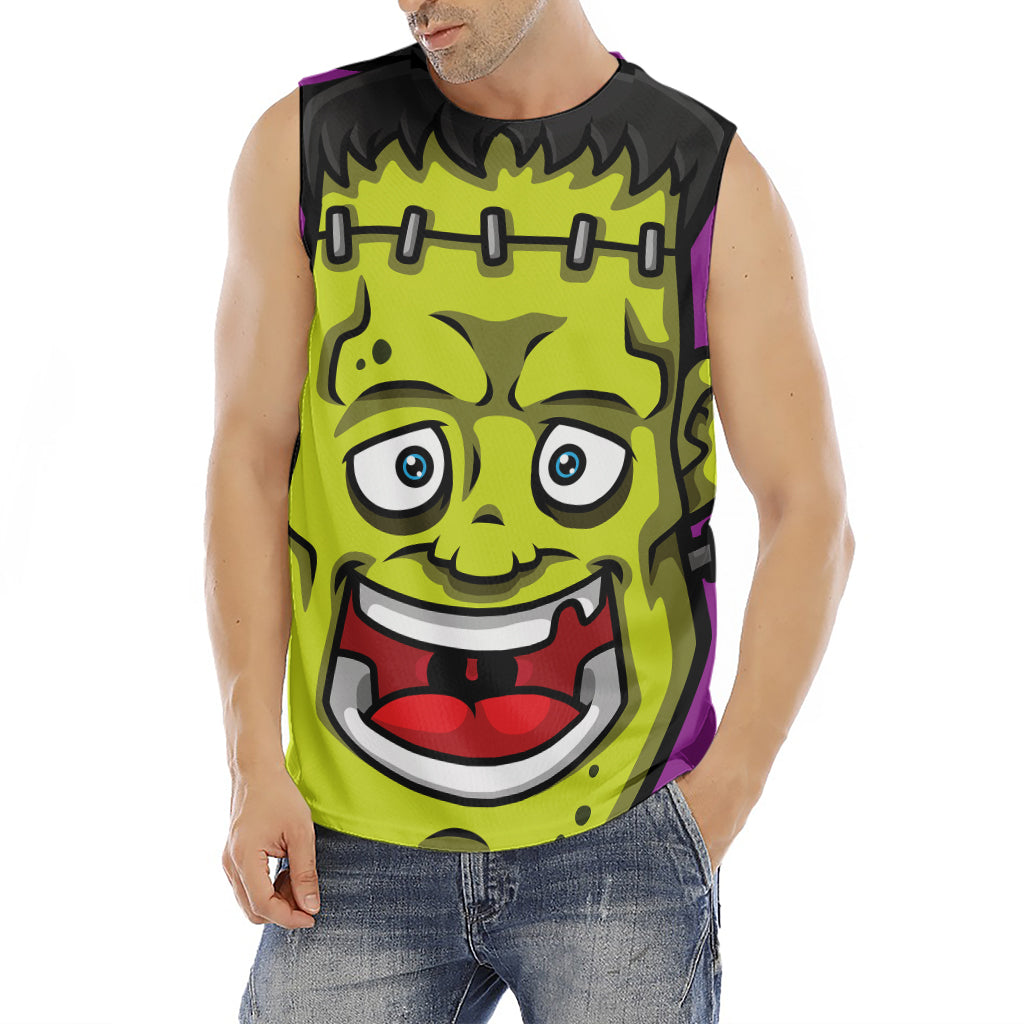 Cartoon Frankenstein Print Men's Fitness Tank Top