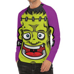 Cartoon Frankenstein Print Men's Long Sleeve Rash Guard