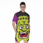 Cartoon Frankenstein Print Men's Rompers