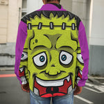 Cartoon Frankenstein Print Men's Shirt Jacket