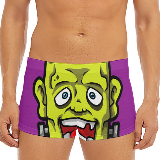 Cartoon Frankenstein Print Men's Short Boxer Briefs