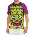 Cartoon Frankenstein Print Men's Short Sleeve Rash Guard