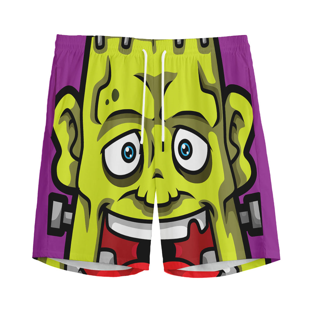 Cartoon Frankenstein Print Men's Sports Shorts