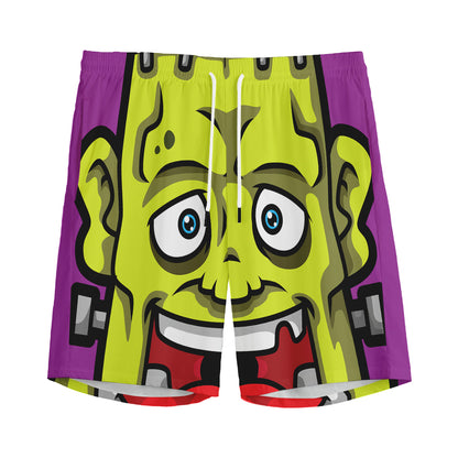 Cartoon Frankenstein Print Men's Sports Shorts