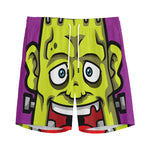 Cartoon Frankenstein Print Men's Sports Shorts