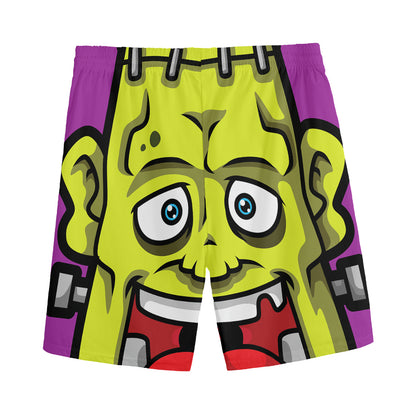 Cartoon Frankenstein Print Men's Sports Shorts