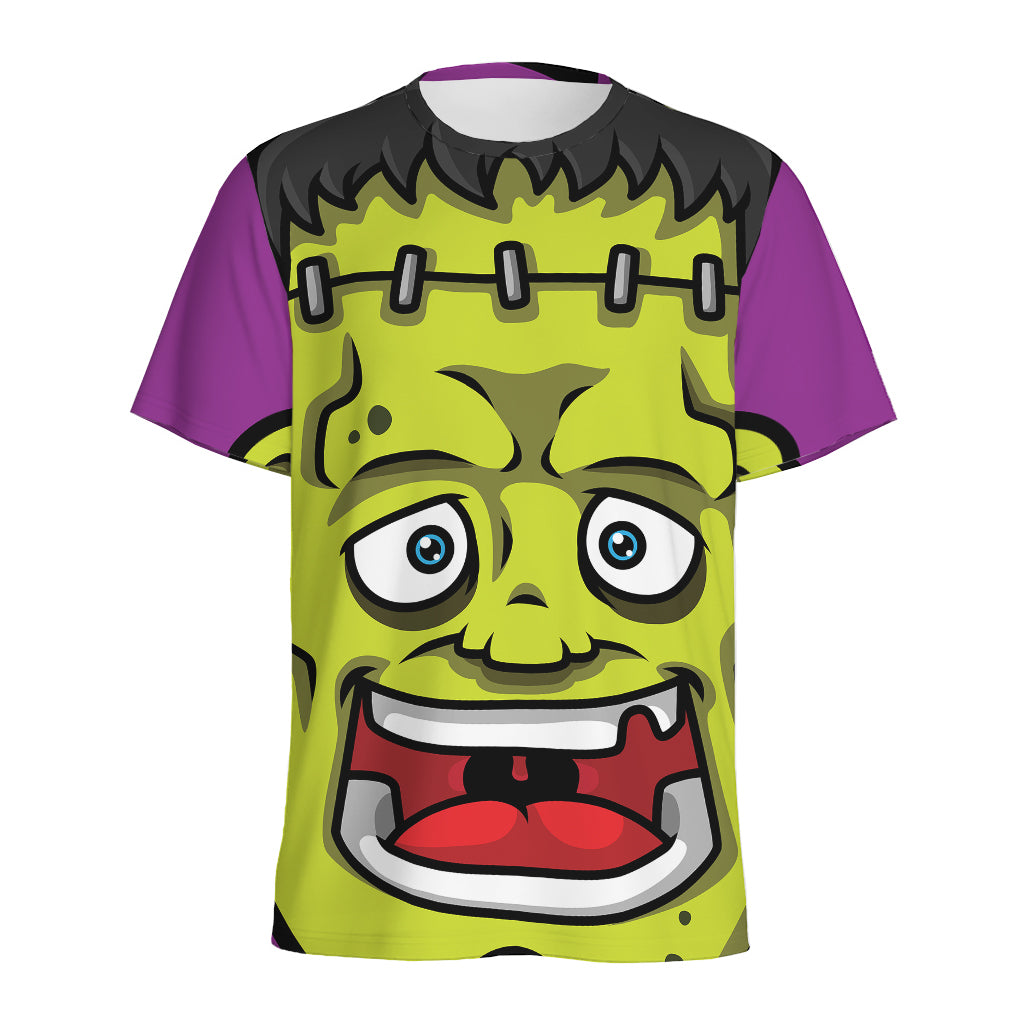 Cartoon Frankenstein Print Men's Sports T-Shirt