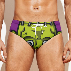 Cartoon Frankenstein Print Men's Swim Briefs