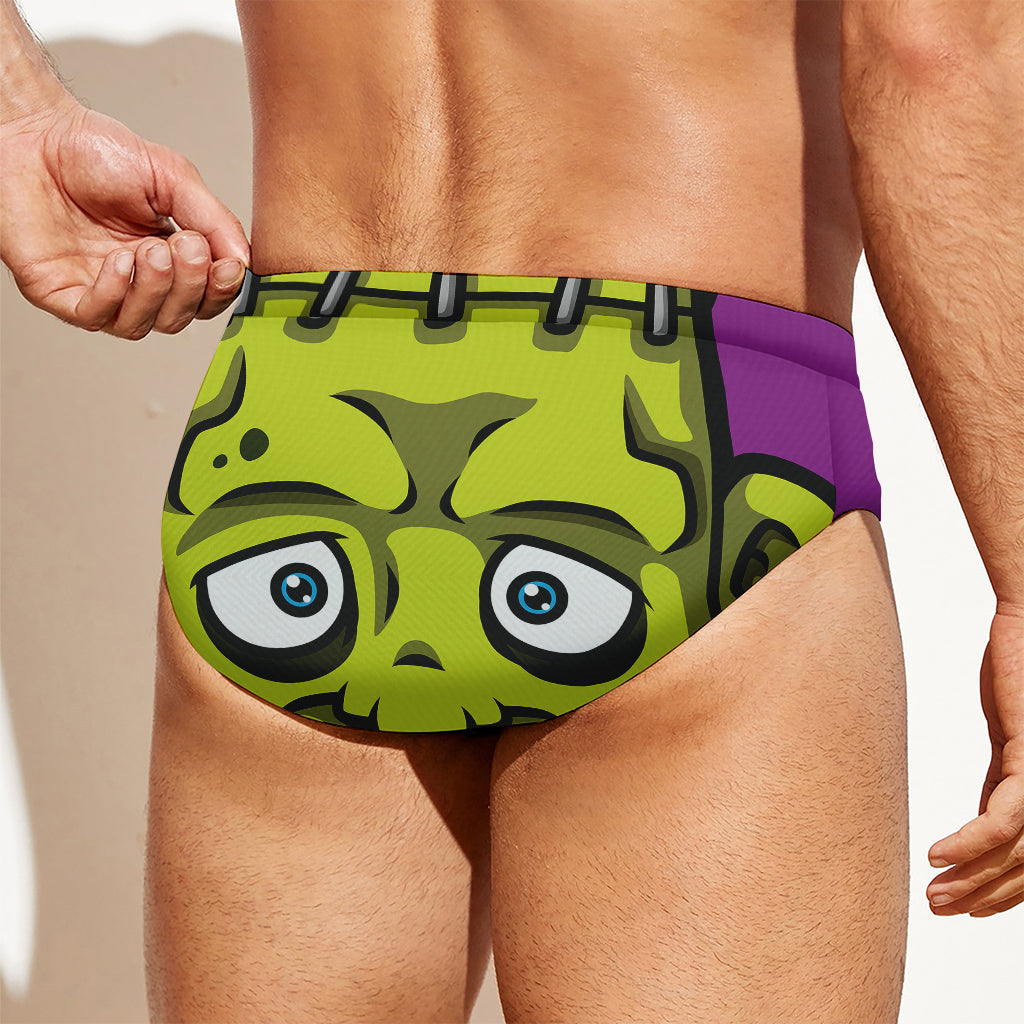 Cartoon Frankenstein Print Men's Swim Briefs