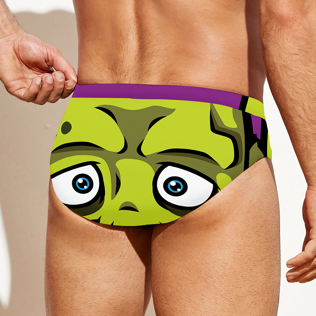 Cartoon Frankenstein Print Men's Swim Briefs