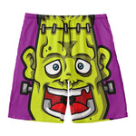 Cartoon Frankenstein Print Men's Swim Trunks
