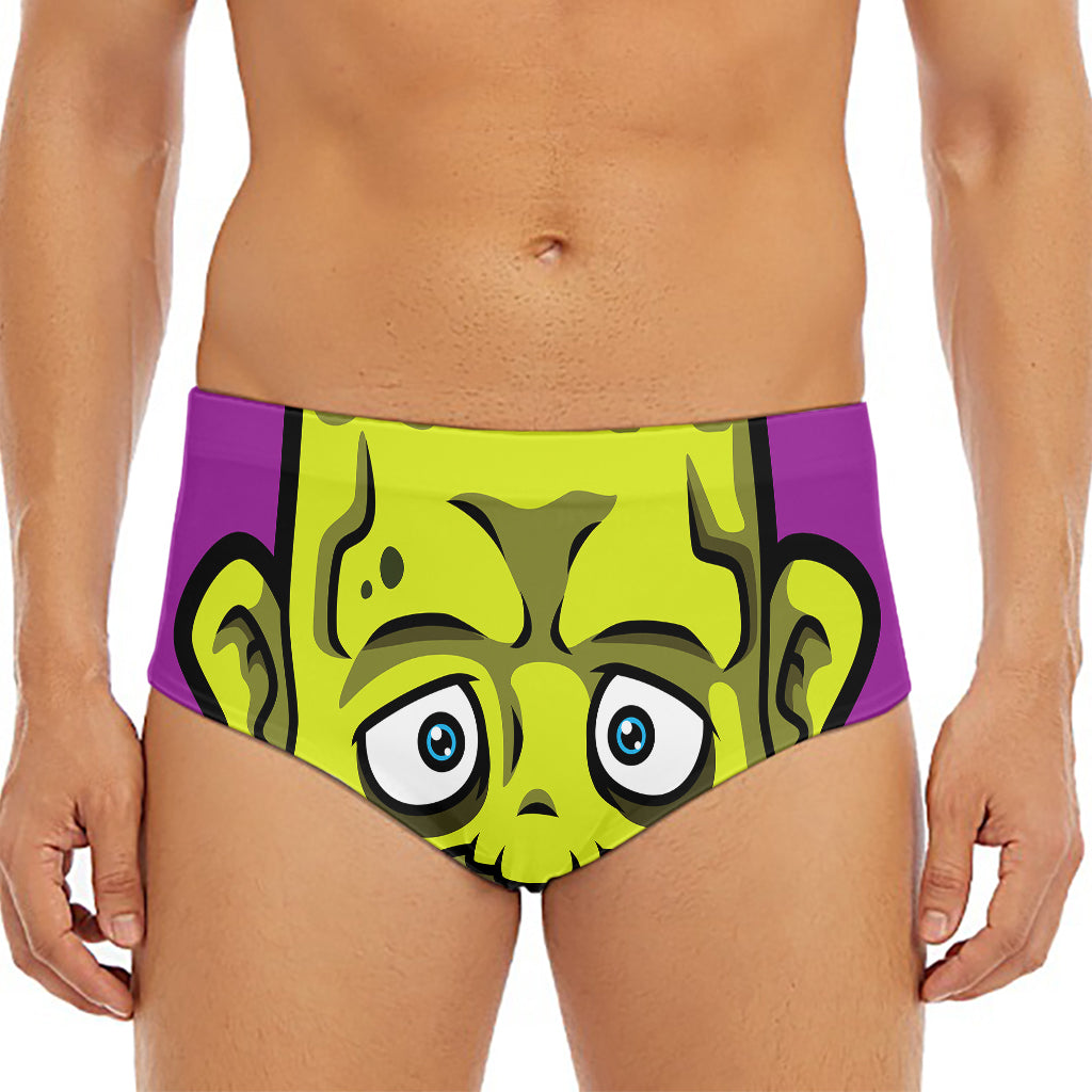 Cartoon Frankenstein Print Men's Triangle Swim Briefs