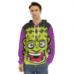 Cartoon Frankenstein Print Men's Velvet Pullover Hoodie