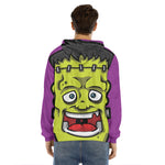 Cartoon Frankenstein Print Men's Velvet Pullover Hoodie