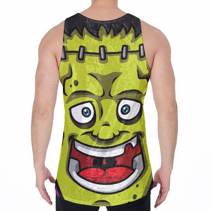 Cartoon Frankenstein Print Men's Velvet Tank Top