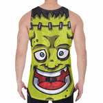 Cartoon Frankenstein Print Men's Velvet Tank Top