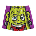 Cartoon Frankenstein Print Mesh Shorts