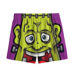 Cartoon Frankenstein Print Mesh Shorts