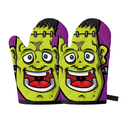 Cartoon Frankenstein Print Oven Mitts