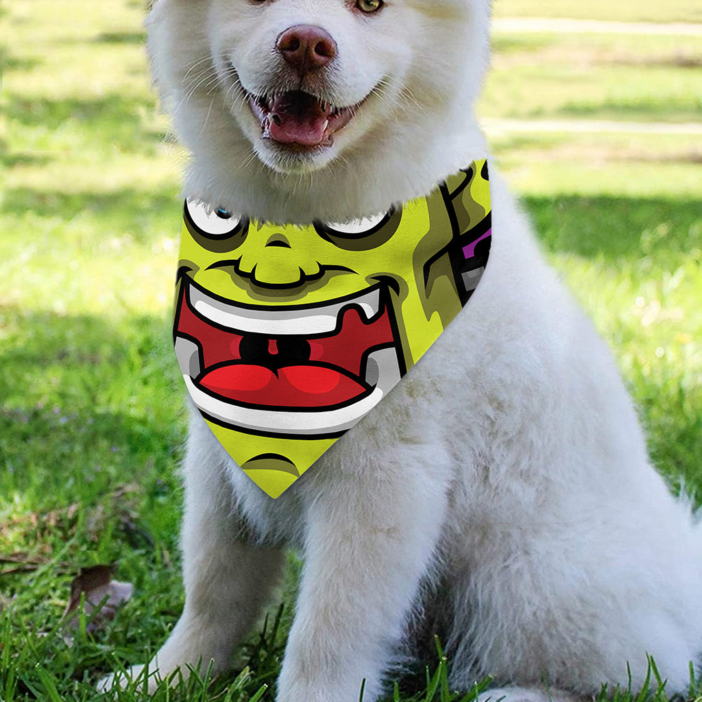 Cartoon Frankenstein Print Over The Collar Dog Bandana