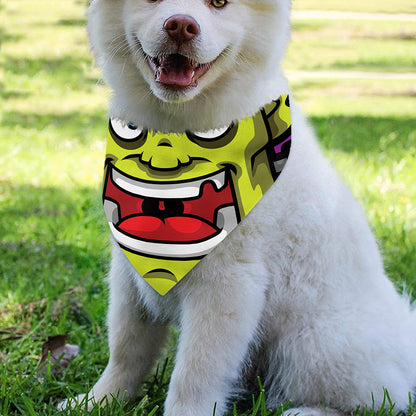 Cartoon Frankenstein Print Over The Collar Dog Bandana