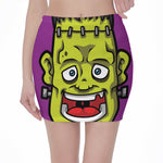 Cartoon Frankenstein Print Pencil Mini Skirt