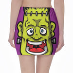 Cartoon Frankenstein Print Pencil Mini Skirt