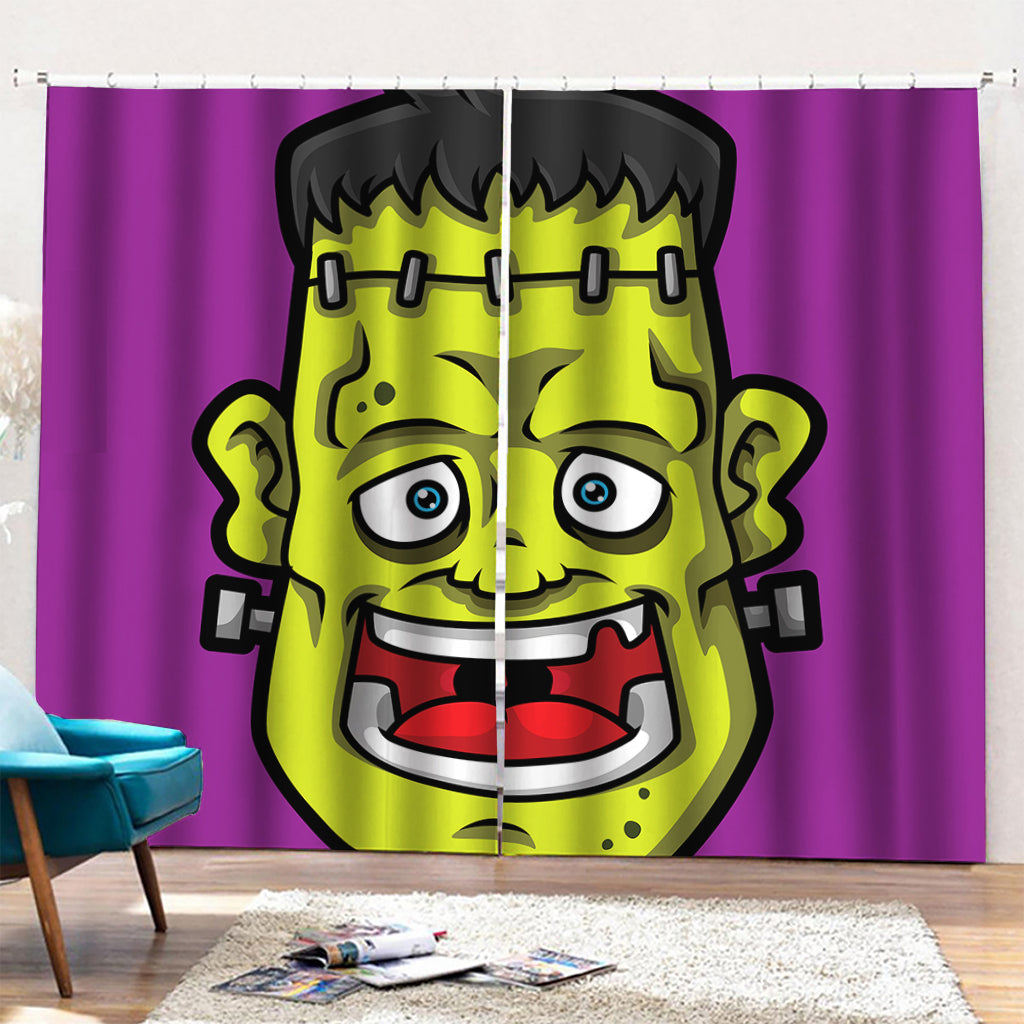 Cartoon Frankenstein Print Pencil Pleat Curtains