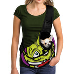 Cartoon Frankenstein Print Pet Sling Carrier