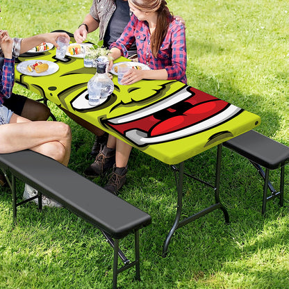 Cartoon Frankenstein Print Picnic Table Cover