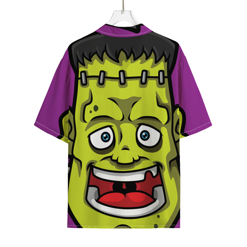 Cartoon Frankenstein Print Rayon Hawaiian Shirt