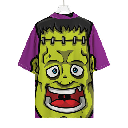 Cartoon Frankenstein Print Rayon Hawaiian Shirt
